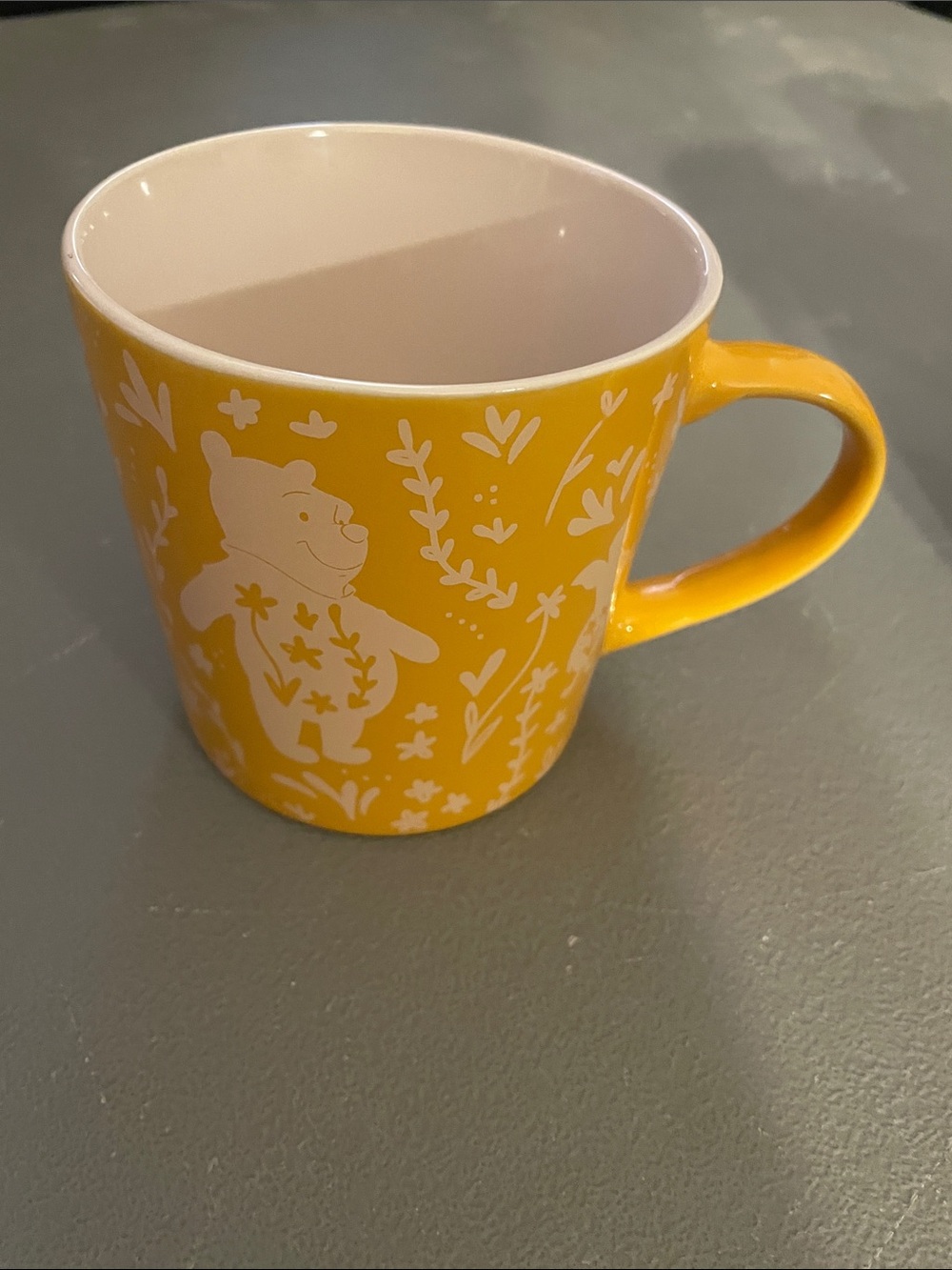 Disney Yellow Ceramic Mug with White Bear Illustration